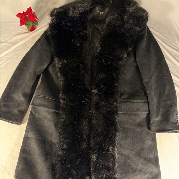 Jordan Craig Jackets & Blazers - Jordan Craig Black Label Shearling Trench Coat Size XL Wool Blend